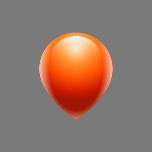 橙色立体气球图标