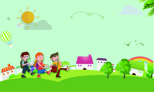 儿童在田园快乐玩耍