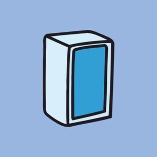 简约风格的蓝色长方体物件