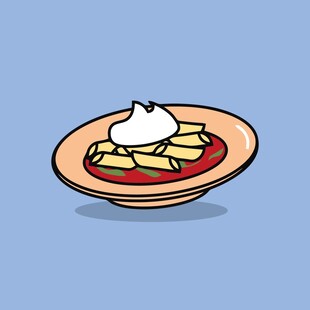 卡通风格的美味土豆泥料理