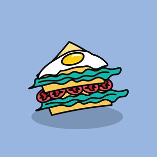 美味卡通三明治插画