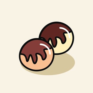 巧克力淋面甜点插画