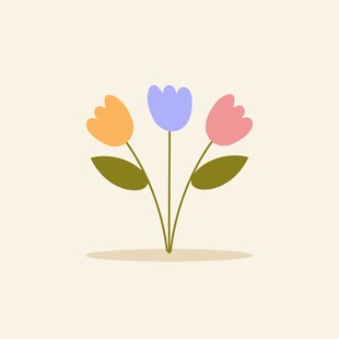 三朵小花插画