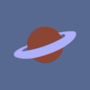 卡通风格的土星形象