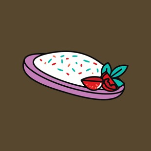卡通风格美味撒糖小甜点