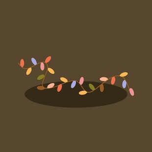 彩色植物藤蔓插画