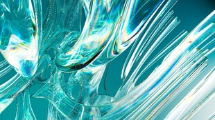 梦幻蓝调抽象流体艺术