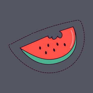 卡通西瓜切片图案设计