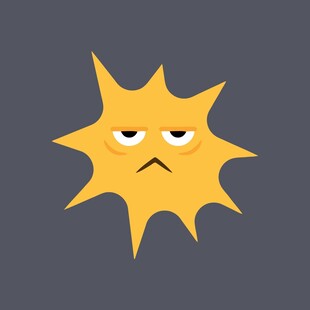 愤怒的卡通太阳形象