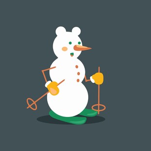 滑雪的雪人