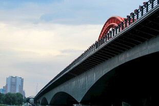 桥与城市天际线