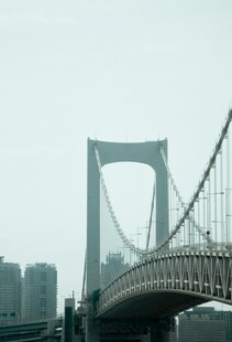 城市中的宏伟悬索桥