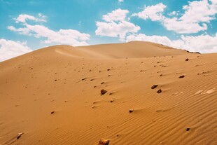 广袤沙漠蓝天美景