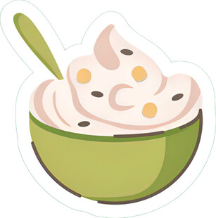 绿色碗装美味奶油冰淇淋