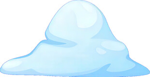 蓝色卡通雪堆形象