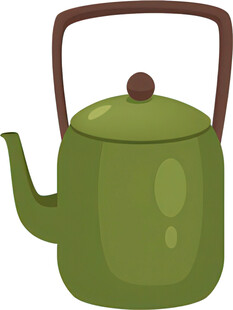 绿色卡通茶壶