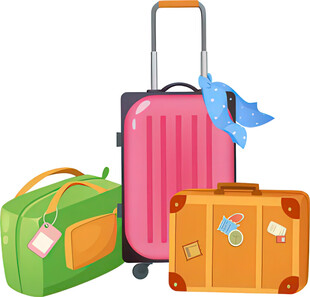 多彩旅行箱包与机票