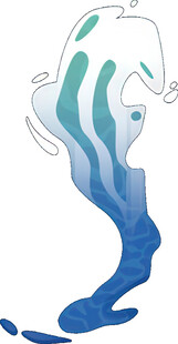蓝色海浪抽象艺术图形