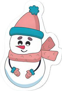 可爱雪人贴纸形象