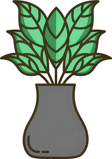 花瓶中的绿叶植物