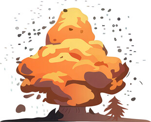 火山爆发场景