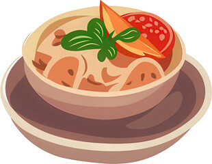 美味番茄面条插画