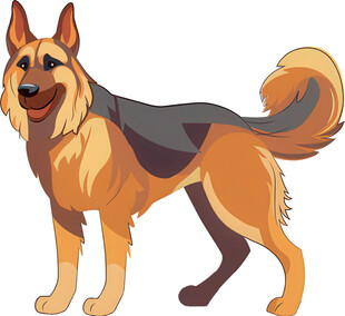 可爱德国牧羊犬卡通形象