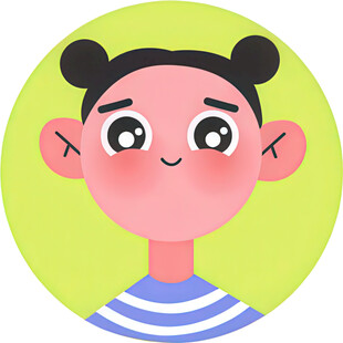 扎双丸子头的可爱女孩