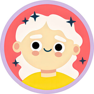 可爱白发女孩头像插画