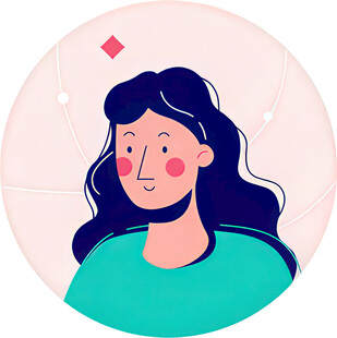 微笑的长发女性头像