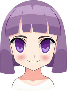 紫色短发可爱动漫女孩