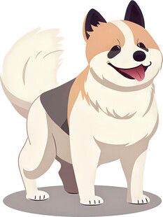 可爱站立柴犬插画形象