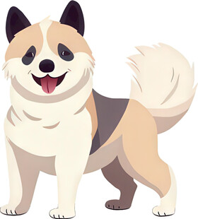 可爱站立柴犬插画形象