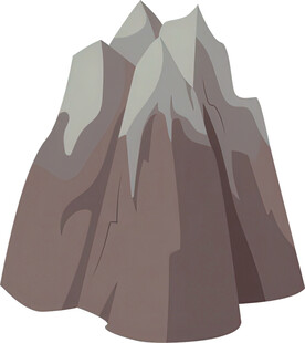 卡通风格的巍峨山峰