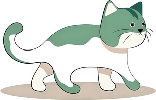 绿白相间的可爱猫咪