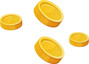 空中飞舞的金色硬币