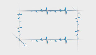 蓝色折线边框设计元素