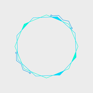 蓝绿色几何线条圆形图案