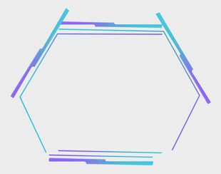 彩色六边形线条边框图案