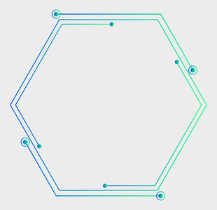 六边形线条边框设计元素