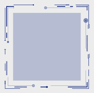 简约蓝色边框方形图案