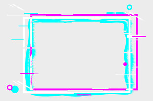 霓虹边框方形抽象图案