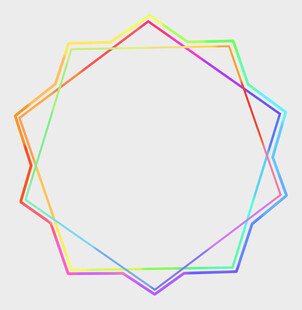 多彩几何环形边框图案