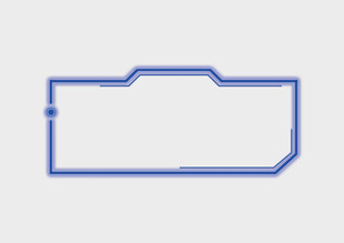 蓝色简约边框图形