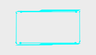 蓝色边框矩形图形元素