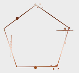 玫瑰金色多边形装饰图形