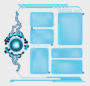 科技风蓝色边框模板设计