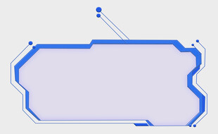 科技风蓝色边框图形元素