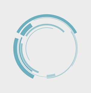 蓝色环形抽象几何图形