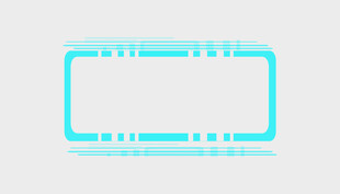 蓝绿色简约边框图形